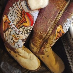 Ed Hardy designs "Born Free"  winter boots